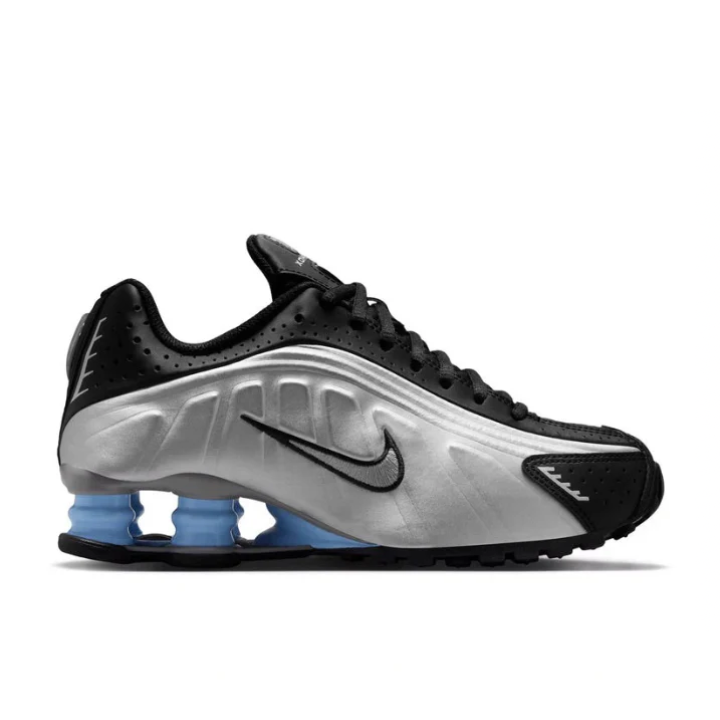 Nike Shox R4 Metallic Silver Black Racer Blue