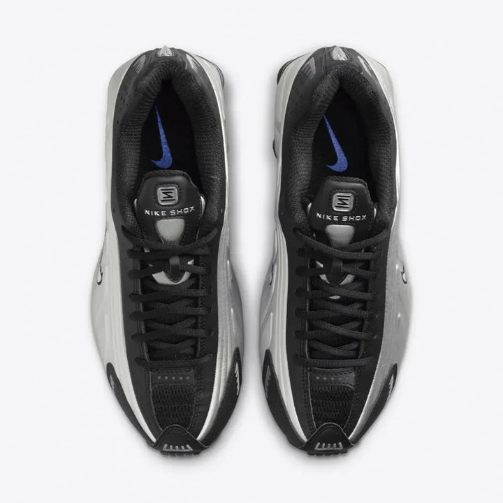 Nike Shox R4 Metallic Silver Black Racer Blue