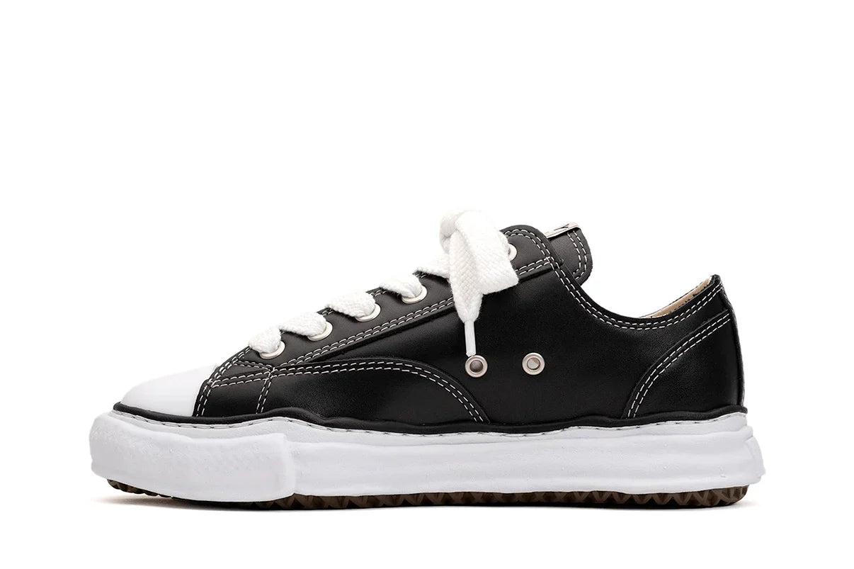 Maison Mihara Yasuhiro "PETERSON"OG Sole Leather Low-top Black Preto/Branco